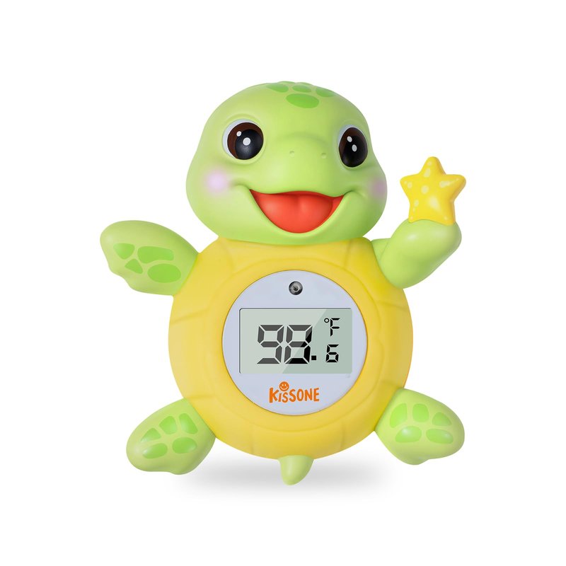 KISSONE Baby Bath Thermometer, Digital Water Temperature Monitor for Newborns & Toddlers, Accurate Temperature Readings, BPA-Free, °F/°C, Floating Turtle Toy with Bath Water Safety