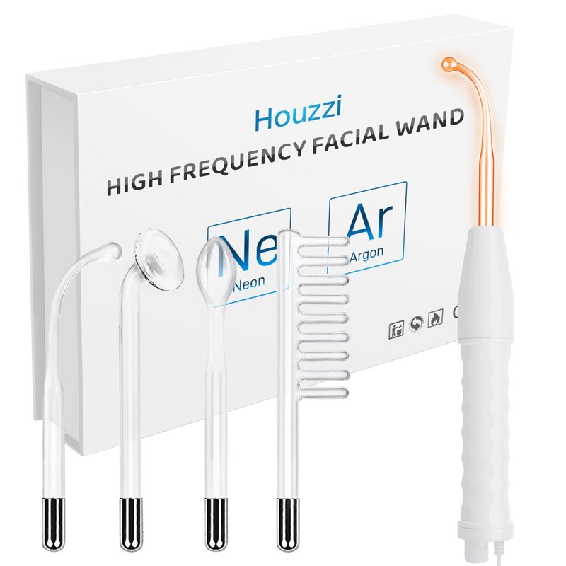 High Frequency Wand - Portable Facial Device with 4 Tubes for Skin Treatment