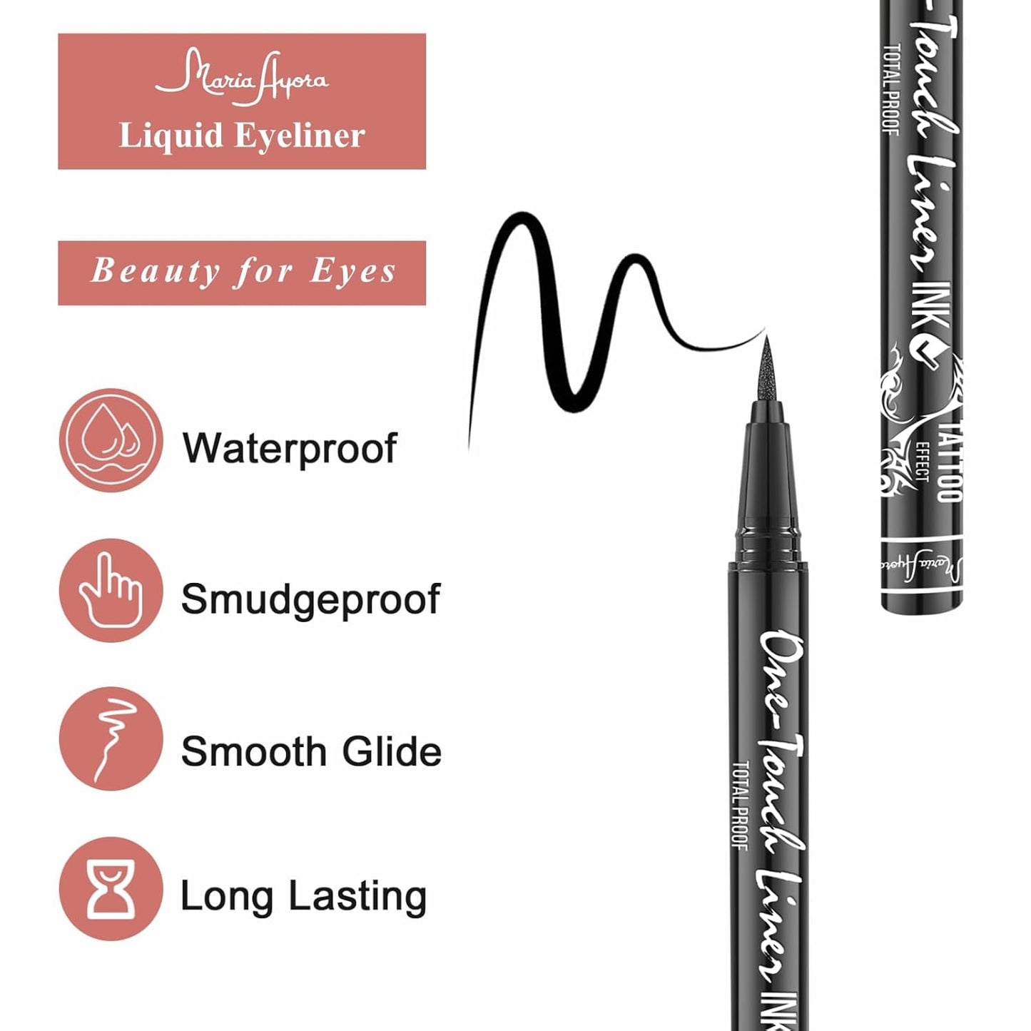 Vegan Hypoallergenic Liquid Eyeliner Pens - Triple Pack | Quick Dry, Waterproof, Smudgeproof, Classic Black