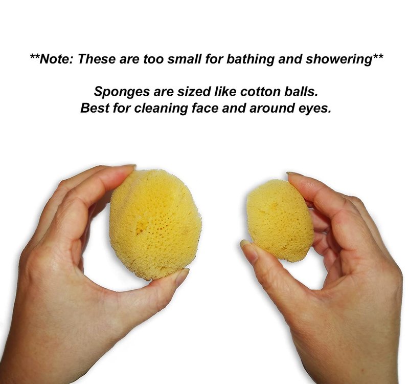 Constantia Beauty® Natural Sea Silk Sponges 12pack, use like Cotton Balls, Cosmetic Grade, Makeup Application Blending & Removal, Face & Eye Cleaning, Size 9pc x1.5"-2.5" 3pc x 2.5"-3" Reuseable Bag