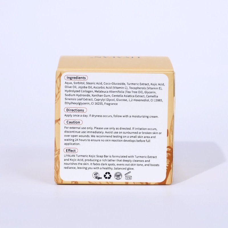 LIYALAN Turmeric Kojic Acid Soap Bar Dark Spot Remover for Face Body, Smooth Skin, Deep Cleansing, Natural Vegan Handmade Soap with Sensitive Skin Formula 2.12 oz x 2 Bars