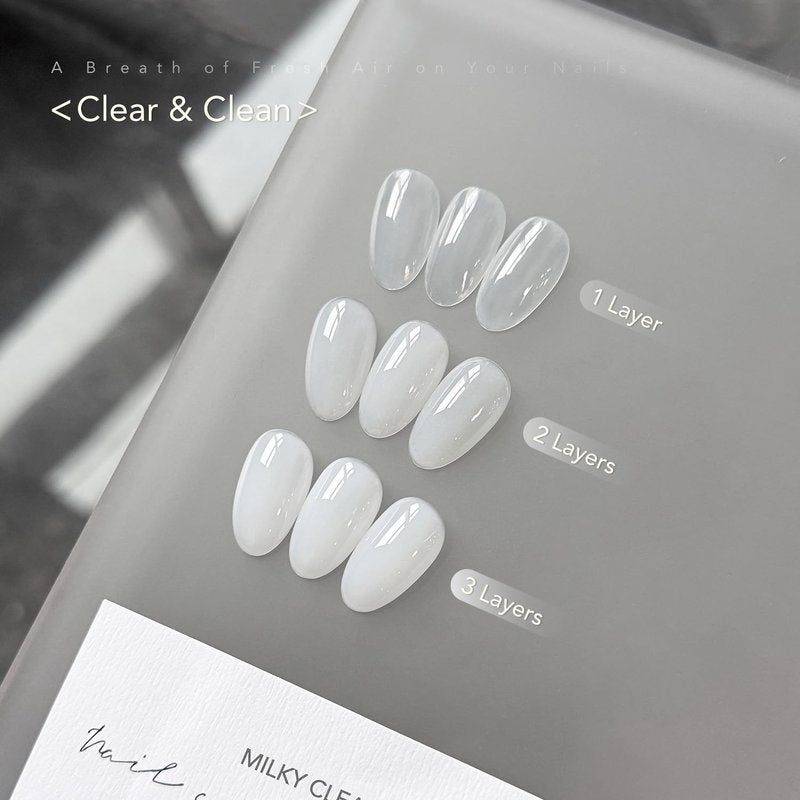 GAOY Jelly White Gel Nail Polish, 16ml Sheer Natural Base Color Soak Off Gel Polish, UV Light Cure for Nail Art DIY at Home, 4395 Milky Clear