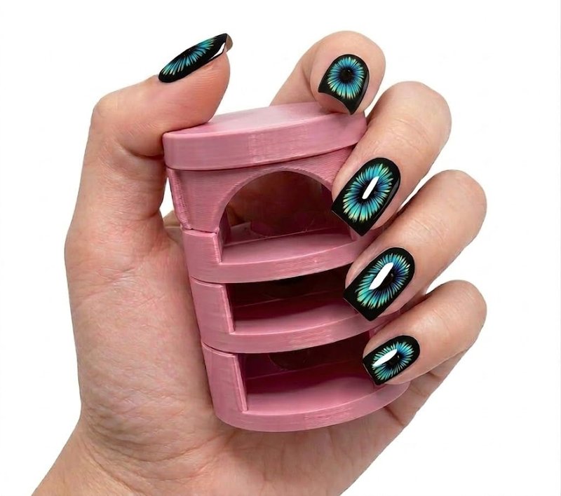 Magnetic Nail Art Tool for Cat Eye Gel Polish, 3D Glass Bead Effect Magnet with Ergonomic Finger Rest, Strong Neodymium Magnet for DIY Salon Manicure, Fits All Nail Sizes(Pink)