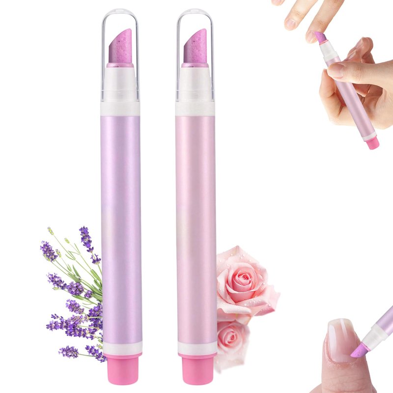2-in-1 Cuticle Pusher & Oil Pen, New Cuticle Oil Pusher Pen, Portable Nail Care Pen Instant Cuticle Remover Tools for Dry Damaged Nails Hangnails Moisturizes Strengthens Brightens (2 PCS)