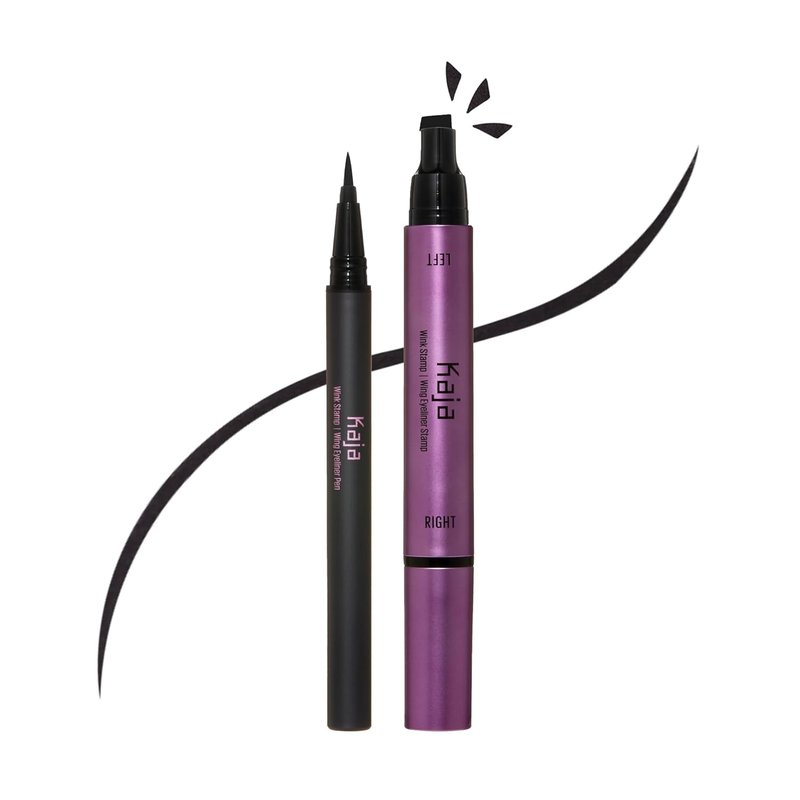 Kaja Winged Eyeliner Set - Smudge-Proof, Waterproof Pencil for Cat Eye Look | Long Lasting with Avocado Extract