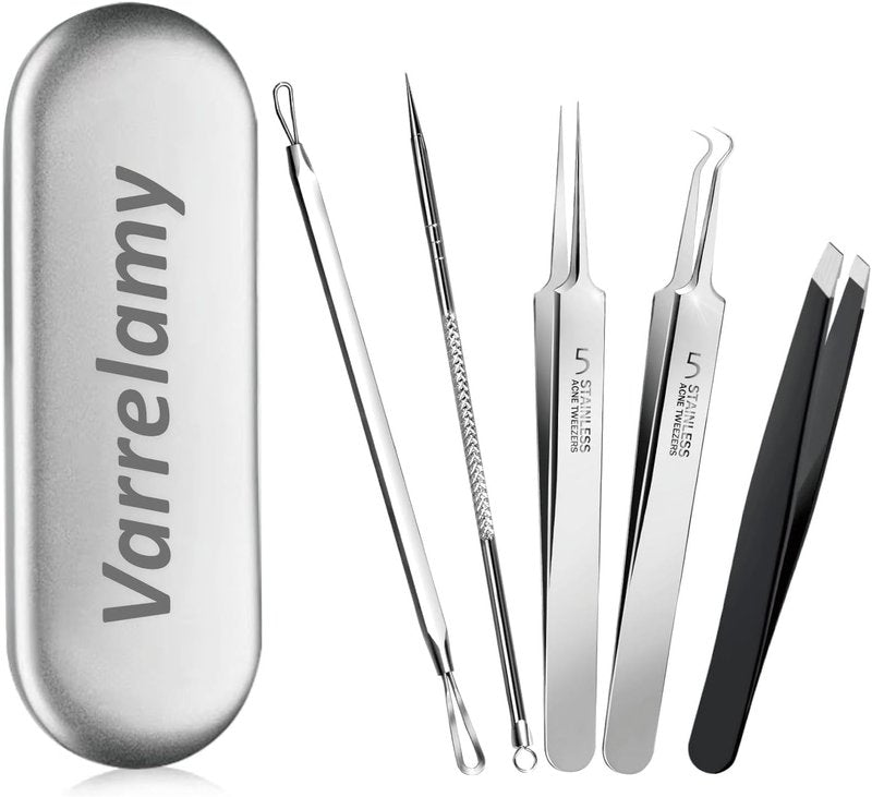 Blackhead Remover Tool Kit - 5-Piece Professional Stainless Steel Comedone Extractors | Acne Treatment Set