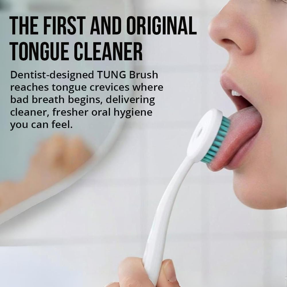 Tung Tongue Gel - Fresh Mint Tongue Cleaner Paste | Bad Breath Eliminator, BPA Free (2-Pack)