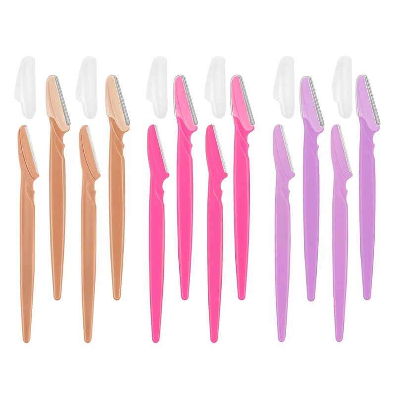 Skiennix Facial Dermaplane Razor Kit - 12 Pcs Eyebrow Shaver for Peach Fuzz & Facial Hair Removal