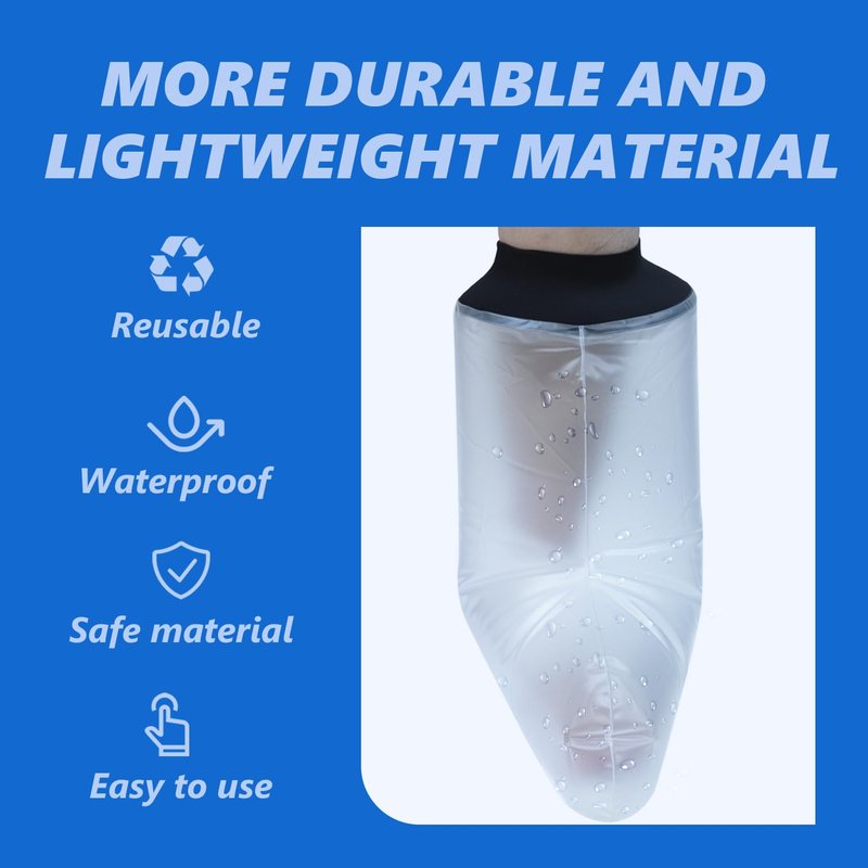 Inmoredo Reusable Waterproof Foot Ankle Cast Cover for Shower - Watertight Protector for Surgery, Bandages, Wounds, and Burns (Foot Ankle)