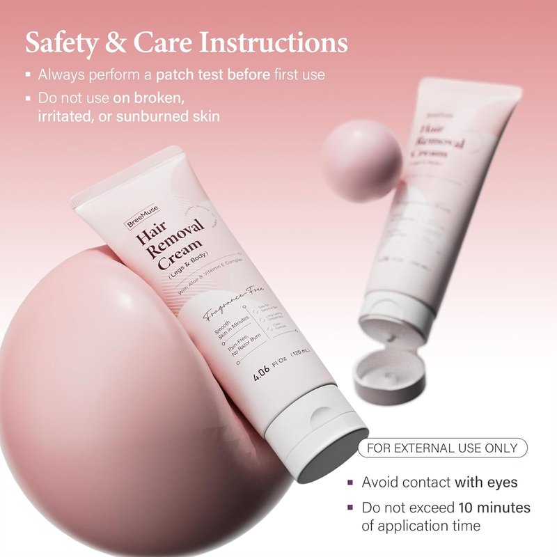 Hair Removal Cream for Women, Painless Depilatory Cream for Legs, Bikini Line & Underarms, Fast 5-10 Minute Body Hair Remover for Sensitive Skin with Moisturizing & Smoothing Formula