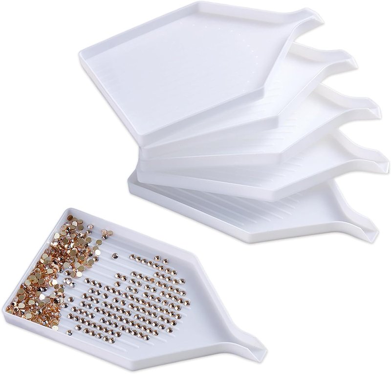 Rhinestone Diamond Painting Trays - 6Pcs Jewelry Bead Picker Plates for DIY Coaster Art & Crafts | Gem Sorting Tools