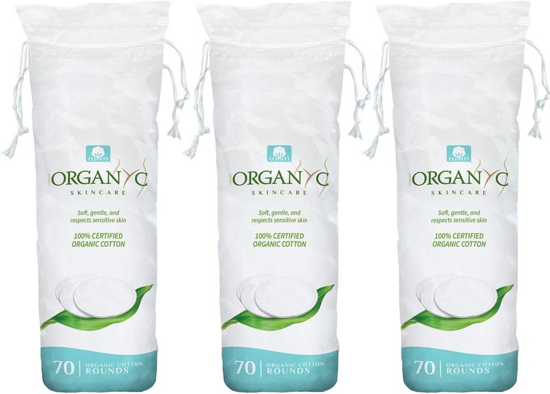 Organyc 100% Organic Cotton Rounds - Biodegradable & Chemical-Free for Sensitive Skin | 210 Count