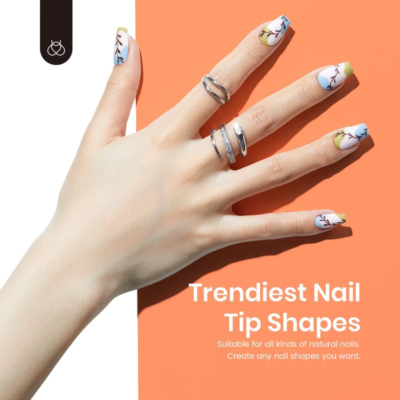 Beetles Short Coffin Gel Nail Tips for Nails Art, 510Pcs Matte Short Coffin False Fake Clear Acrylic Nails for Gel Polish/Dip Powder/Poly Extension for Women