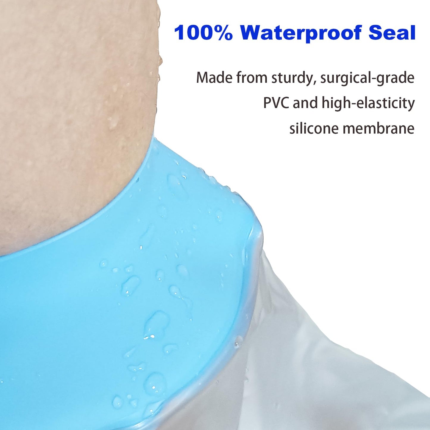 Wateproof Cast Covers for Shower Leg Adult, Full Leg Protector Shower Bandage Wound Showering for Broken Knee Foot Ankle Wound Burns Care Supplies, After Surgery Gifts,Reusable(30.7 in. Long)