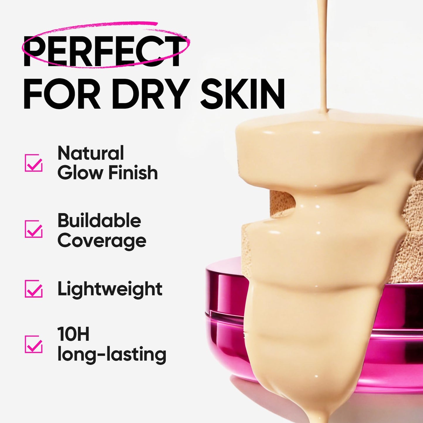 SKINTIFIC Cover Glow Perfect Cushion Foundation – Natural Radiant Finish, Medium-to-High Buildable Coverage, Hydrating Peptide Complex, Lightweight for Dry & Combination Skin,#02 Ivory