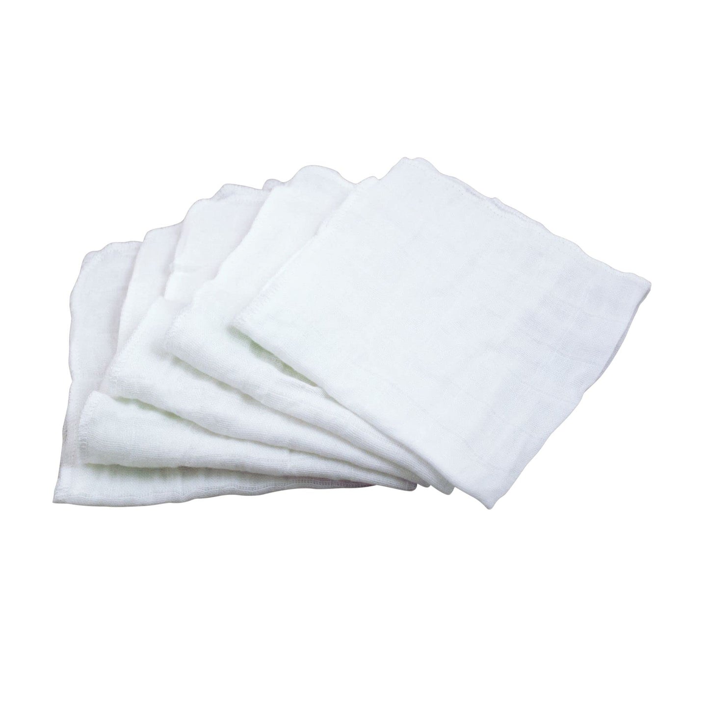 Green Sprouts Absorbent Organic Cotton Muslin Cloths, Hypoallergenic, Standard 100 by Oeko-TEX Certified, Reusable Baby Wipes, White, One Size, 5-Pack