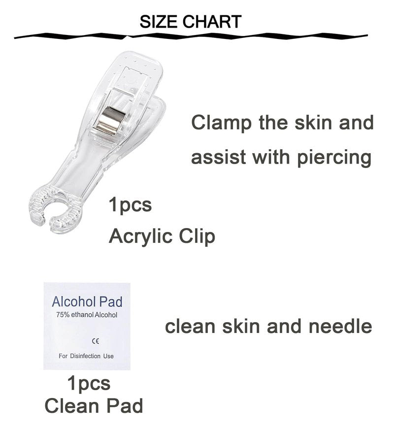 QWALIT Belly Button Piercing Kit - Gold Belly Piercing Gun