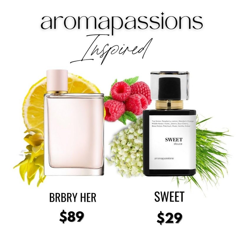 aromapassions SWEET | Inspired by BRBRY HER | Pheromone Perfume for Women | Extrait De Parfum | Long Lasting Dupe Clone Perfume Cologne | Essential Oil Fragrance | (30 ml / 1 Fl Oz)