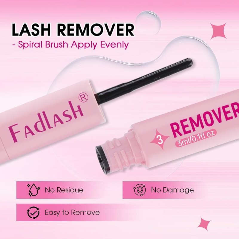 FADLASH 3-in-1 Lash Bond & Seal Remover Set - Gentle Formula for DIY Eyelash Extensions | 72-Hour Hold
