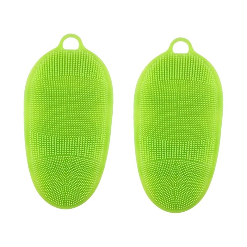 Healifty 2Pcs Silicone Body Scrub Gloves for Exfoliating and Spa Massage Bath Shower Gloves for Women Men Baby Gentle Skin Care 8.66X4.33 Inches