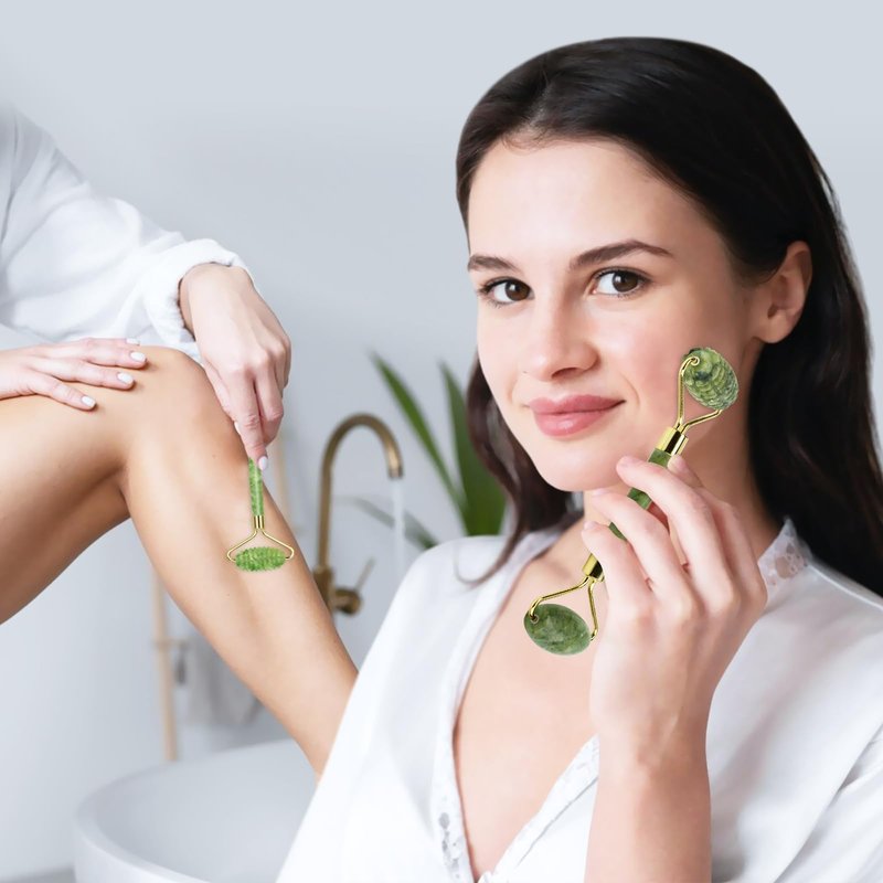Sbnnfikeb Gua Sha Facial Tools, Guasha Tool for Face, Jade Face Roller,Self Care Gift for Women and Men
