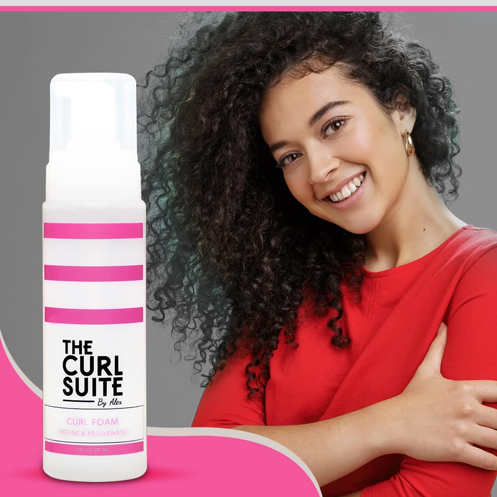 The Curl Suite Hydrating Curl Foam (7 Oz.), Anti-Frizz Formula for Women & Men with Frizzy, Wavy Hair, Volumizing & Frizz Control Hair Mousse for Curly Hair