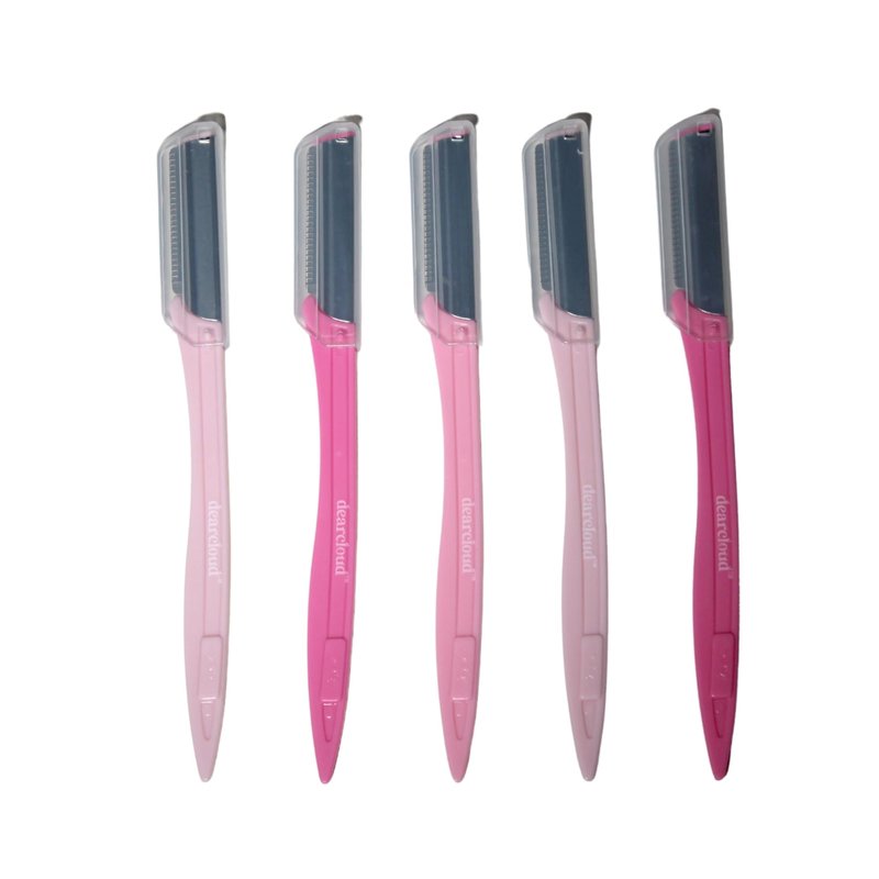 dearcloud Pretty in Pink Straight-Edge Dermaplane Razors – Set of 6 – Flawless Facial Hair Remover, Dermaplane Razor for Women Face & Exfoliation Tool (Pretty in Pink)