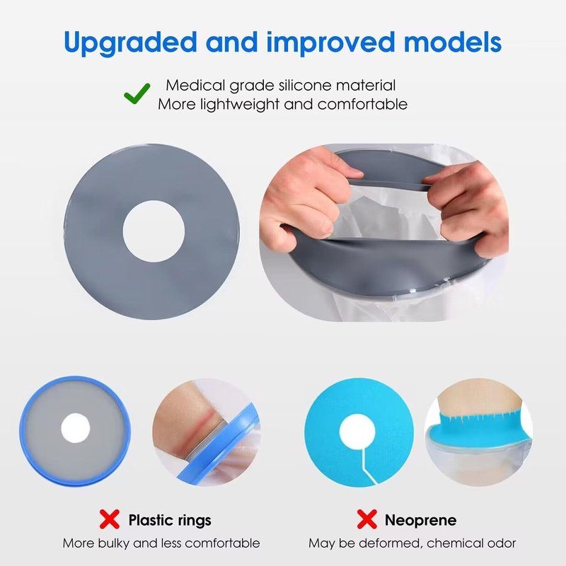 COMFYTHERA Waterproof Cast Cover for Shower Ankle Wound Protector Bath Adult Watertight Cast Bag Showering for Surgery Foot, Ankle, Burns Reusable (B-Short Leg)
