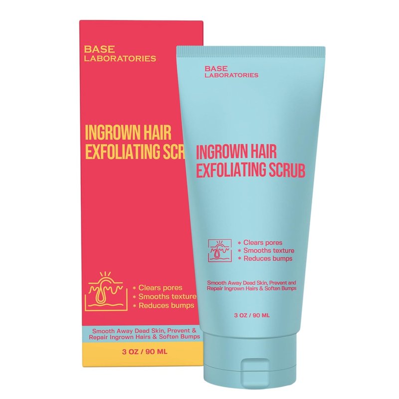 Base Laboratories Ingrown Hair Exfoliating Body Scrub - AHA+BHA Formula for Keratosis Pilaris - 3oz