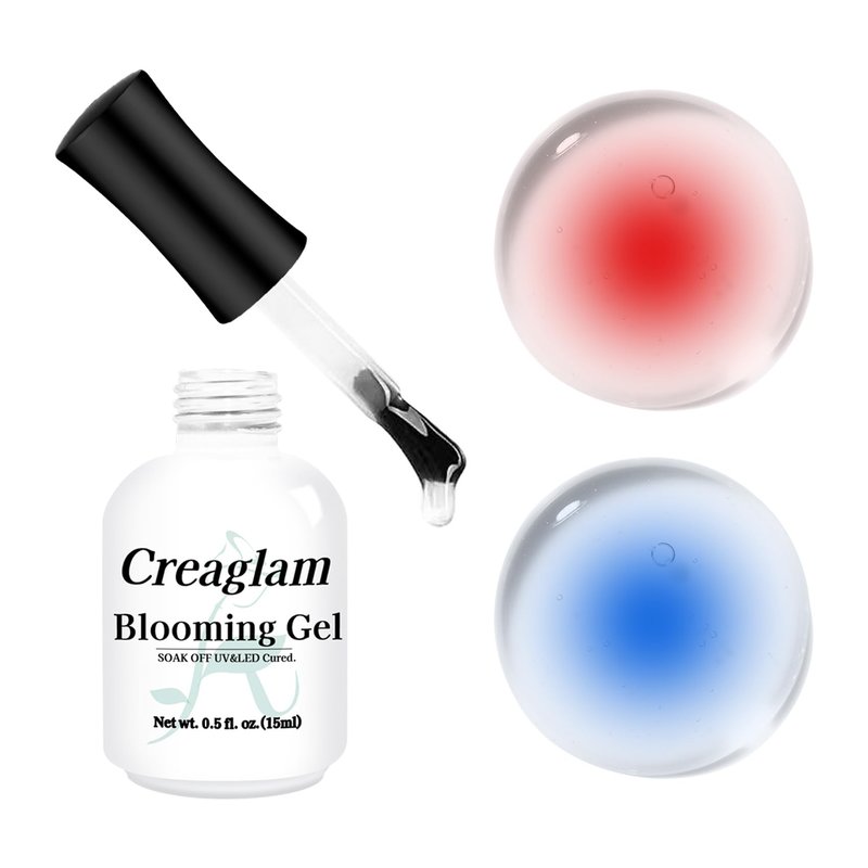 Creaglam Nail Blooming Gel Polish 15ml, UV LED Gel for Marble Nail Art, Clear Watercolor Flower Spreading Polish, DIY Natural Stone Design for Home Salon Manicure