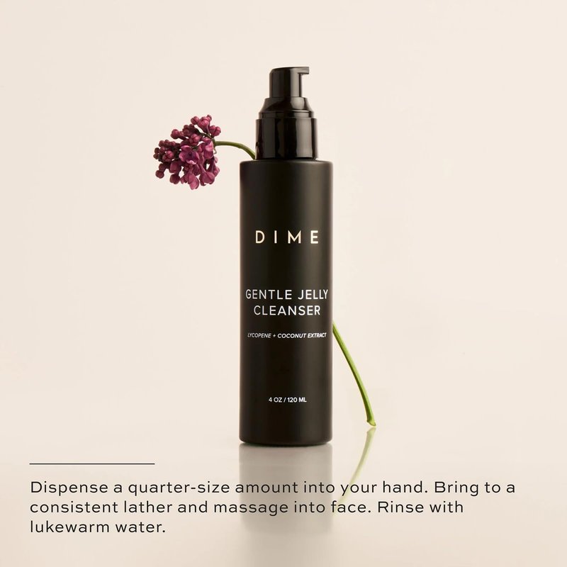 DIME Beauty Gentle Jelly Cleanser - Non-Foaming Hydrating Gel Face Wash and Makeup Remover with Vitamin E and Coconut, Sensitive and Oily Skin, Vegan, Cruelty-Free, 4 oz / 120 ml