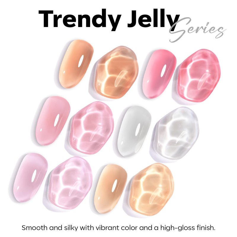 modelones Milky White Gel Nail Polish Nail Polish Natural Color Translucent Jelly Soak Off LED Clear Coat Soap Nails Art White French Gel Polish15 ML