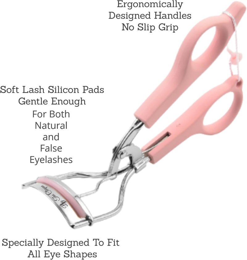 Clique | Effortless Professional Lash Curler - Soft Silicone Pads for Natural & False Lashes | Pink Comfort Grip