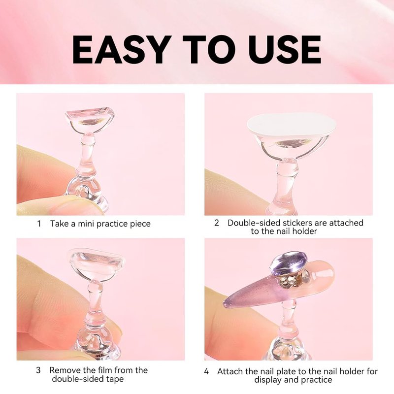Press On Nail Stand - Magnetic Holder for Painting Nails | 200PCS Sticky Tabs for DIY Art Practice