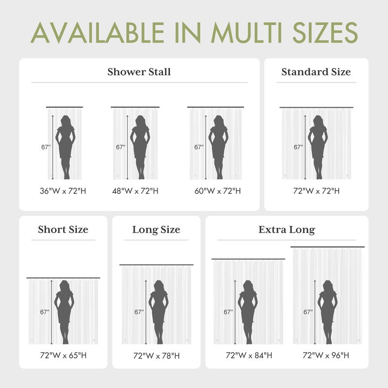 AmazerBath Shower Curtain Liner, 72x72 Grey Shower Liner, Cute Plastic Shower Curtain Liners, Lightweight PEVA Waterproof Gray Shower Curtains for Bathroom with Magnets and 12 Grommet Holes
