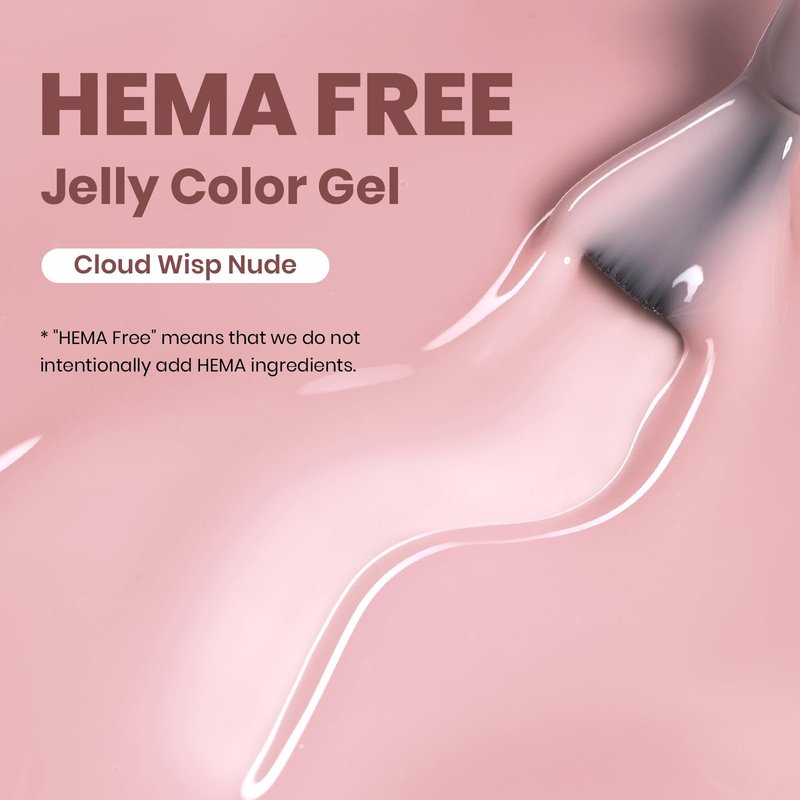 Beetles Cloud Wisp Nude Gel Nail Polish - 15ML Full Size Neutral Jelly Nude Pink Nail Polish Base Color Nail Concealer Sheer Translucent Effect Soak Off UV LED French Nail Art Salon DIY Manicure Gifts
