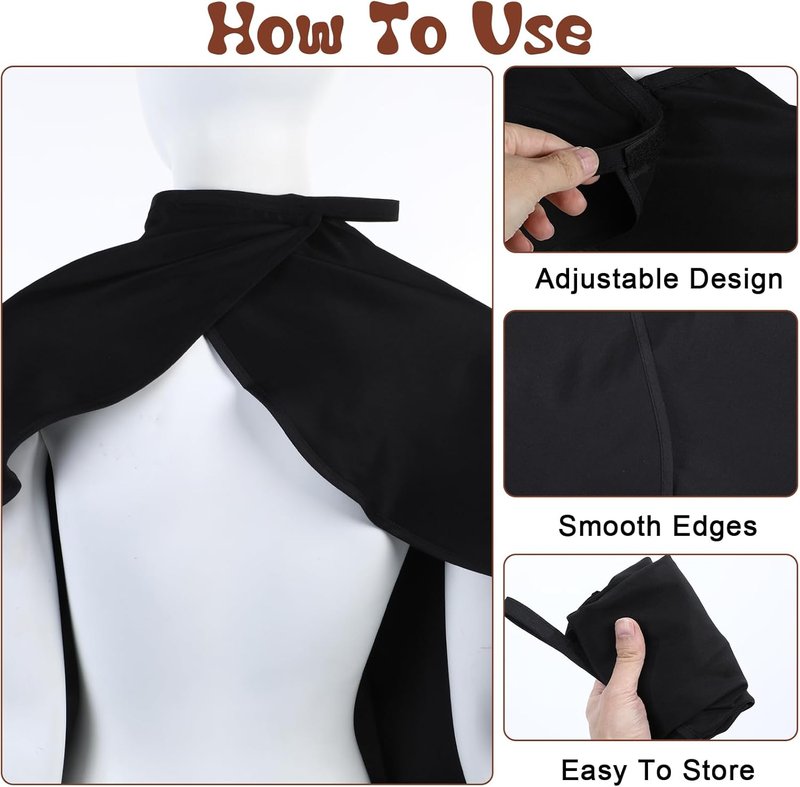 Makeup Capes - 3-Piece Shorty Apron Set for Hair Cutting & Dyeing | Adjustable Closure