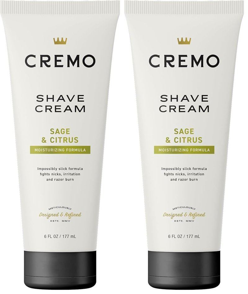 Cremo Sage & Citrus Shave Cream - Ultra-Slick Formula for Men | 6 Fl Oz (Pack of 2)