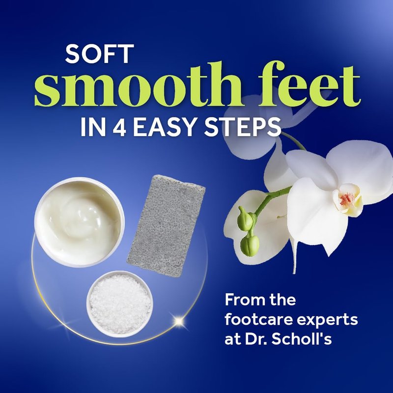 Dr. Scholl’s Pedi Perfect 4-in-1 Pedicure Kit - The Ultimate at-Home Spa Pedicure Experience, Foot Soak, Exfoliating Mask, Moisturizing Cream, Pumice Stone Callus Remover, Soft Smooth Feet in Minutes
