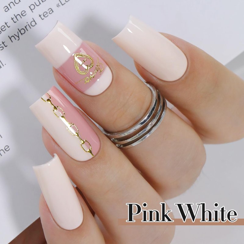 Double Rhythm Gel Polish - 15ML Soak Off Nail Art Polish for DIY Manicure | Pink White