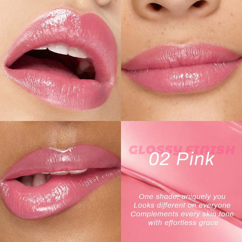 HHLTOH Honey Lipstick Tinted Lip Balm - Shine Moisturizing Lipstick for Women, Natural Nourishing Hydrating Lip Color Gloss Stain for Dry Lips, Tint Sheer Lightweight Makeup, Vegan - 2Pc Black & Pink
