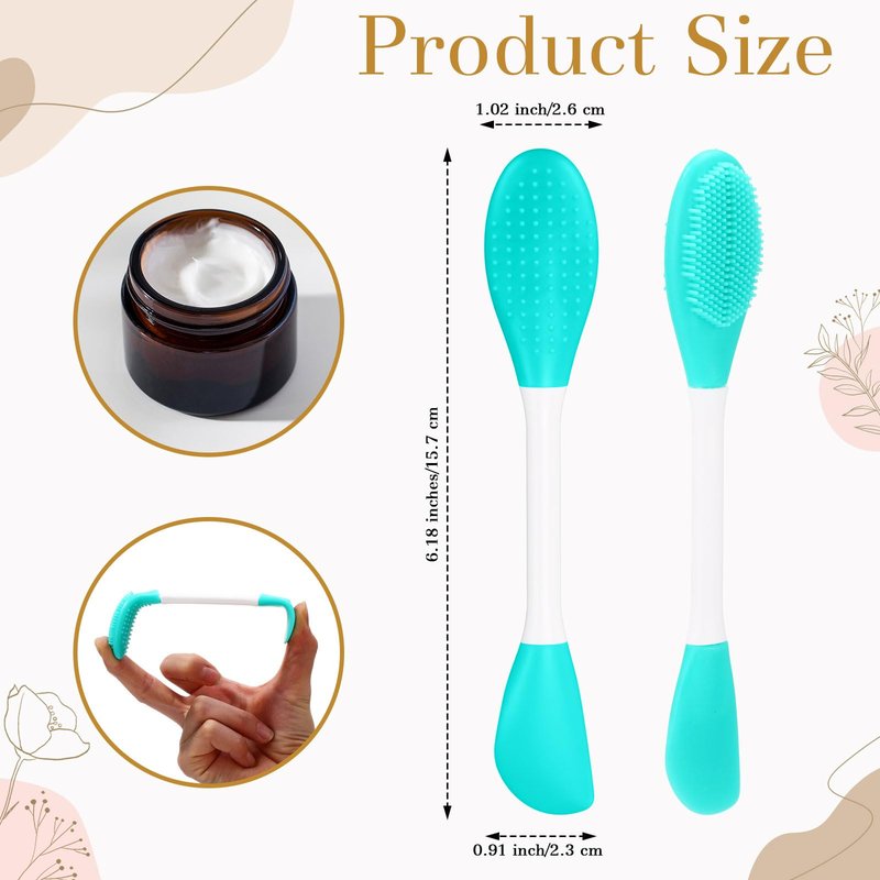 Acellegic 50 Pcs Facial Cleansing Brush, 2 in 1 Silicone Face Mask Brush Applicator & Face Scrubber for Exfoliating Massaging Remove Blackhead Makeup Skincare Applicator, Mud Clay Body Lotion DIY Mask