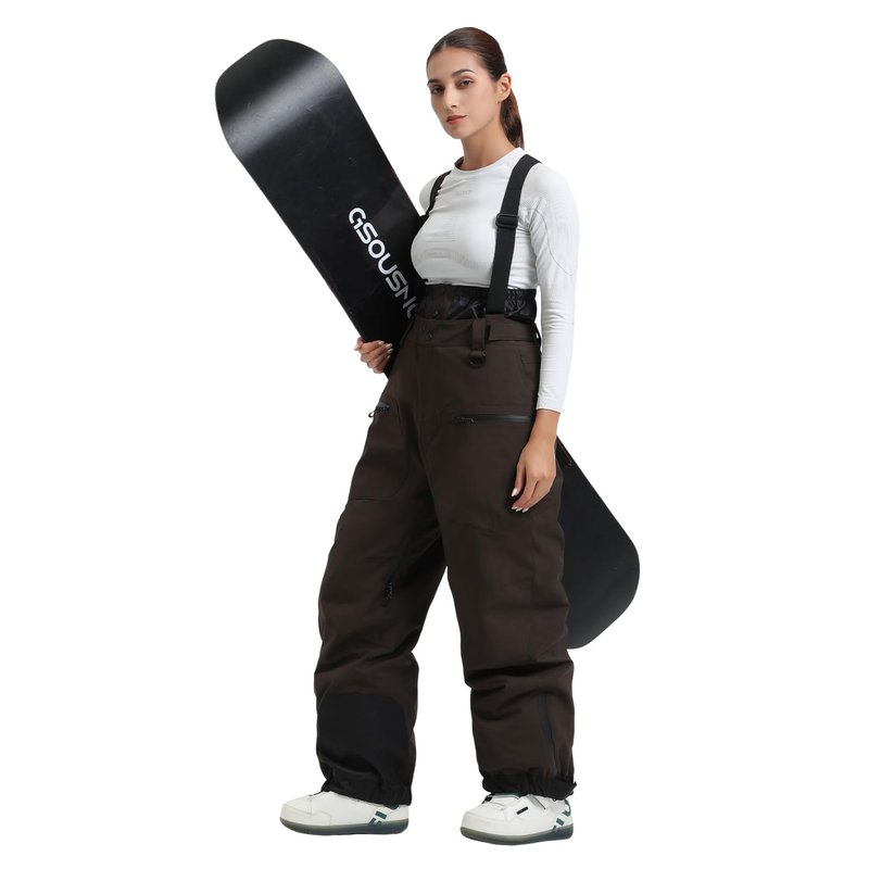 GSOU SNOW Womens Baggy Snowboard Pants Ski Bibs Snow Loose Overalls Waterproof Windproof Insulated Warm