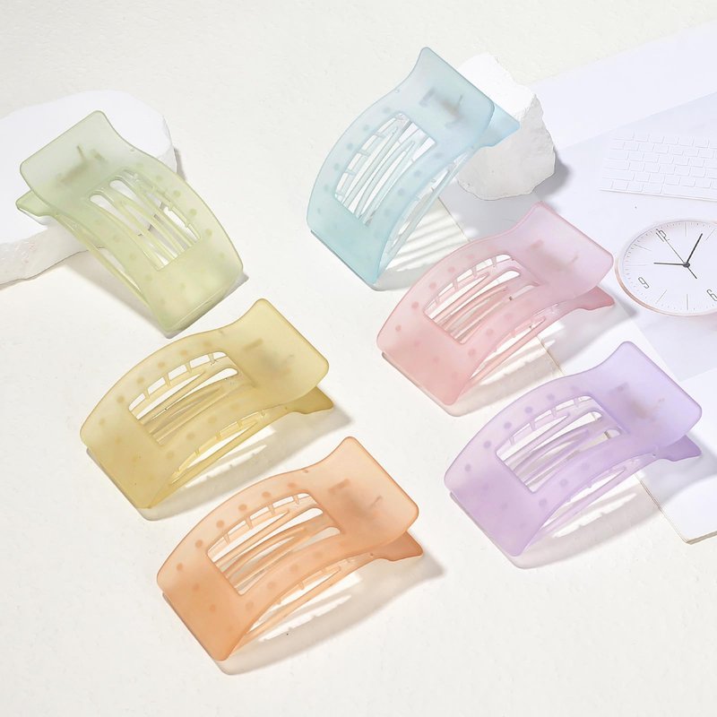 Artchita French Flat Hair Clips for Women 6pcs Hair Claw Clips for Thick or Thin Hair Matte Claw Clips for Girls Barrettes Non-Slip Strong Hold Hair Accessories for Women (Ice Cream)