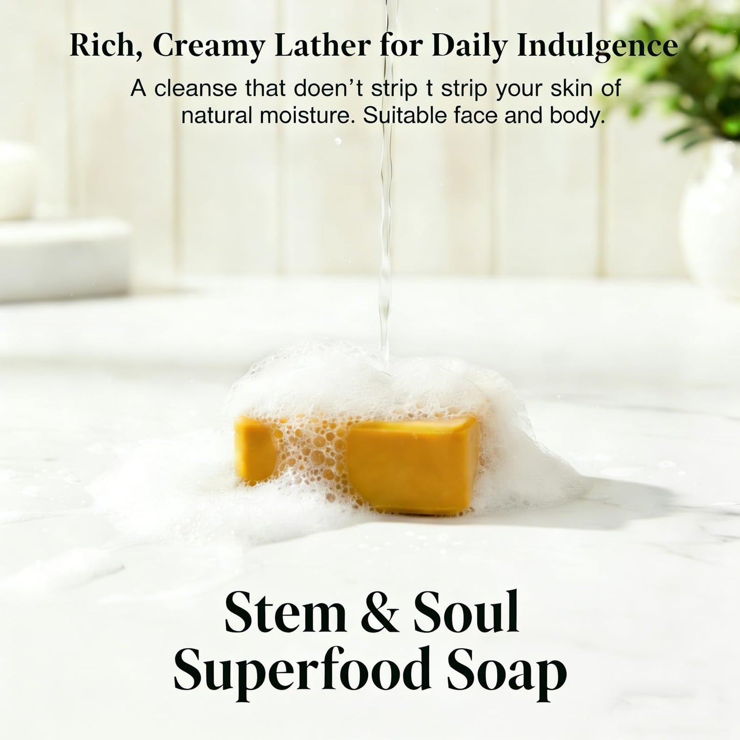 Stem and Soul Soap, Upgraded Stem & Soul Turmeric Lemon Soap Bar For Dark Spots, Support Nourishes And Clarifies Help Cleaning Facial And Body Skin, And Suitable Dry And Oily Skin. (1 Pcs)