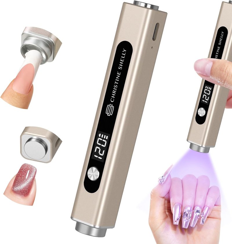 Skiennix Flash Cure Nail Lamp - Handheld UV Light for Gel Nails | 3-in-1 Cordless Design, Rechargeable & LED Display