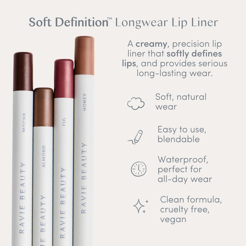 Ravie Beauty Soft Definition™ Longwear Lip Liner – Smudge-Resistant, Waterproof Precision Pencil for Effortless Shaping – Vegan & Cruelty-Free All-Day Wear Lip Definition (Mocha)