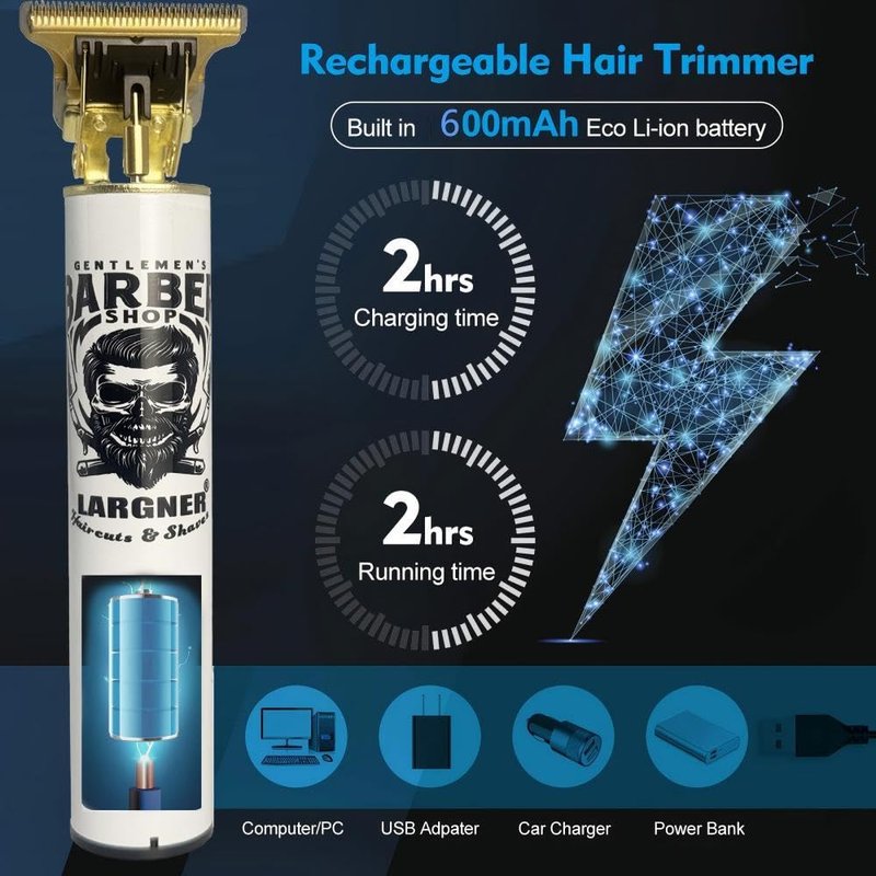 Professional Hair Clippers for Men - Cordless Beard Trimmer & T-Blade Hair Trimmer for Men, Rechargeable Clippers for Hair Cutting