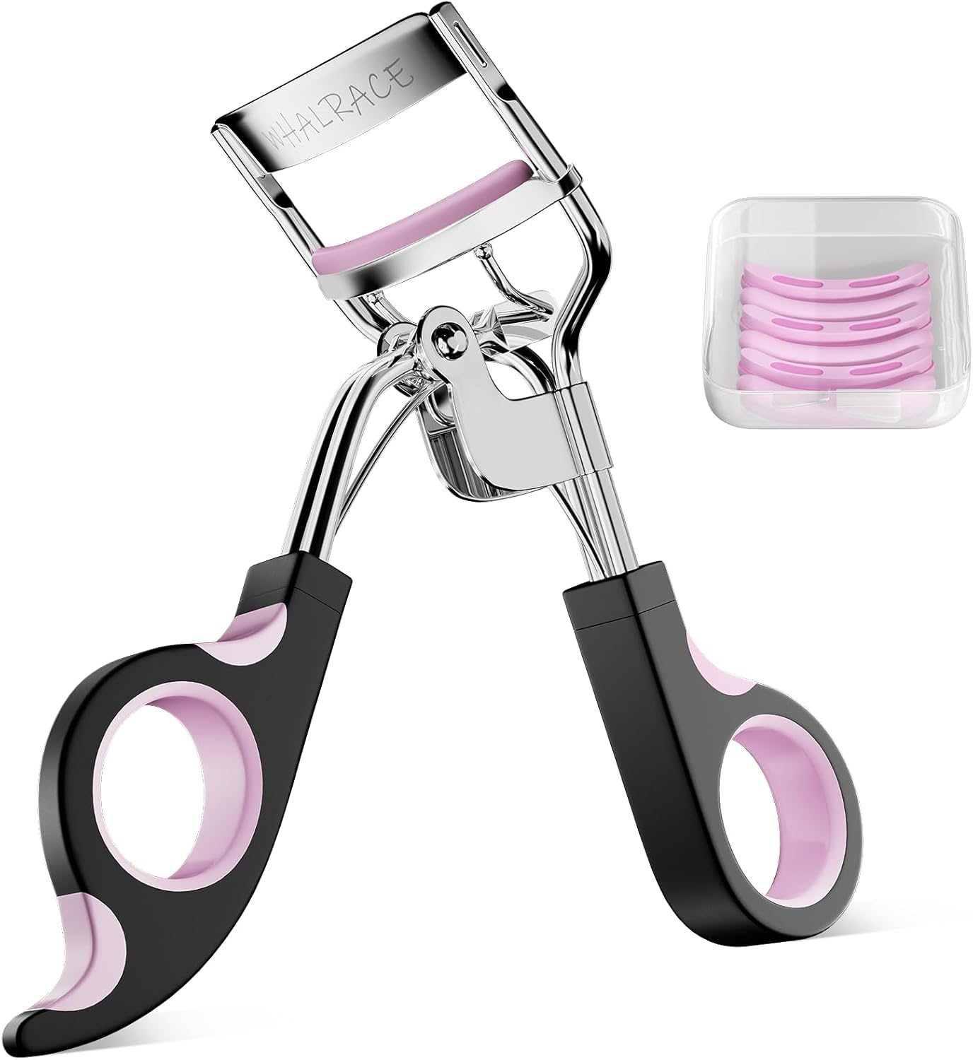 Whalrace Eyelash Curler - Superior Curling Effect with 6 Extra Replacement Strips | Easy Grip Design
