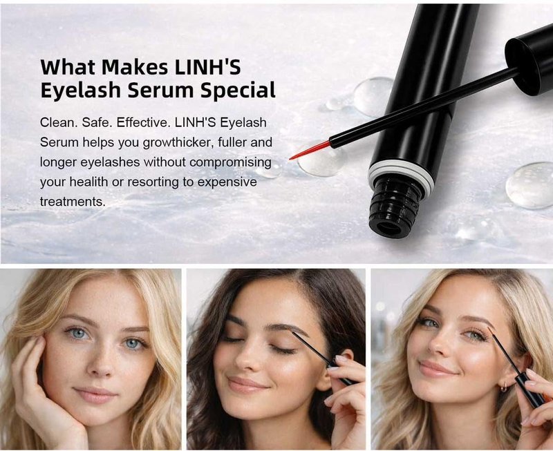 Eyelash Growth Serum - Biotin & Peptides for Longer, Fuller Lashes | Oil-Free, Vegan, 5ml
